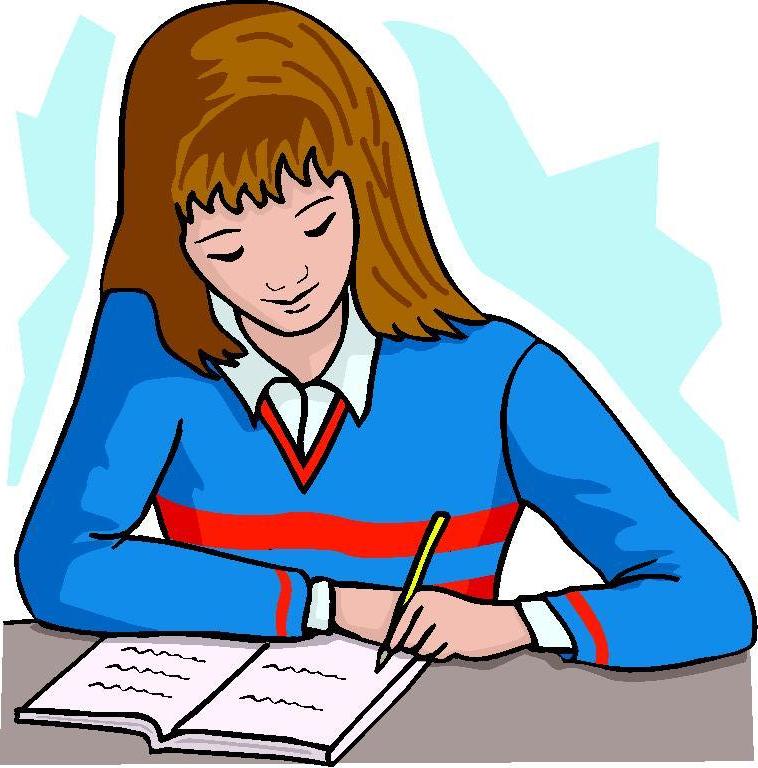 clipart of a girl writing - photo #2
