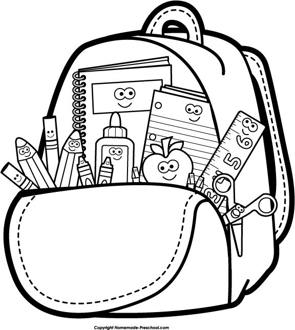 free black and white back to school clipart - photo #2