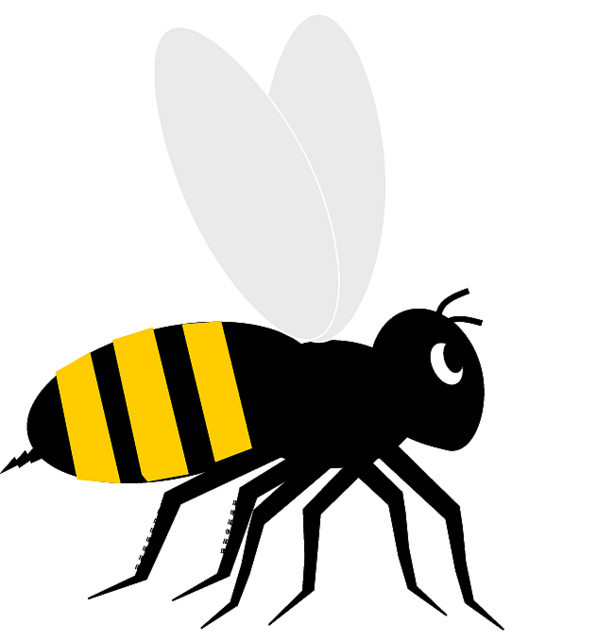 clipart bee black and white - photo #50