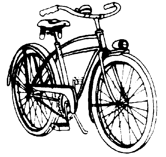 bicycle clipart black and white - photo #6