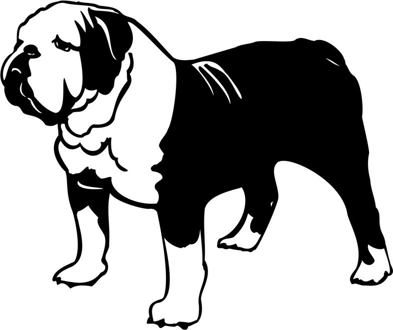 free black and white bulldog clipart - photo #15
