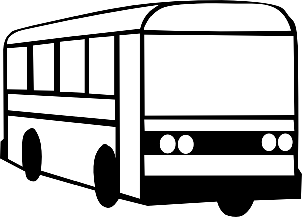 clipart school bus black and white - photo #15