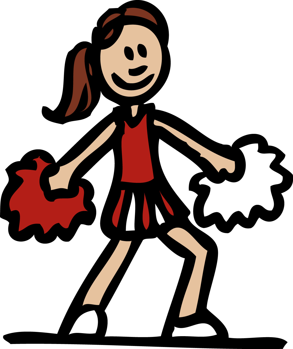 free black and white cheerleader clipart - photo #33