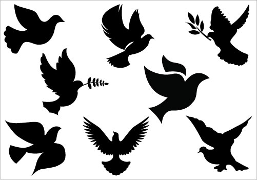 free dove clipart black and white - photo #37