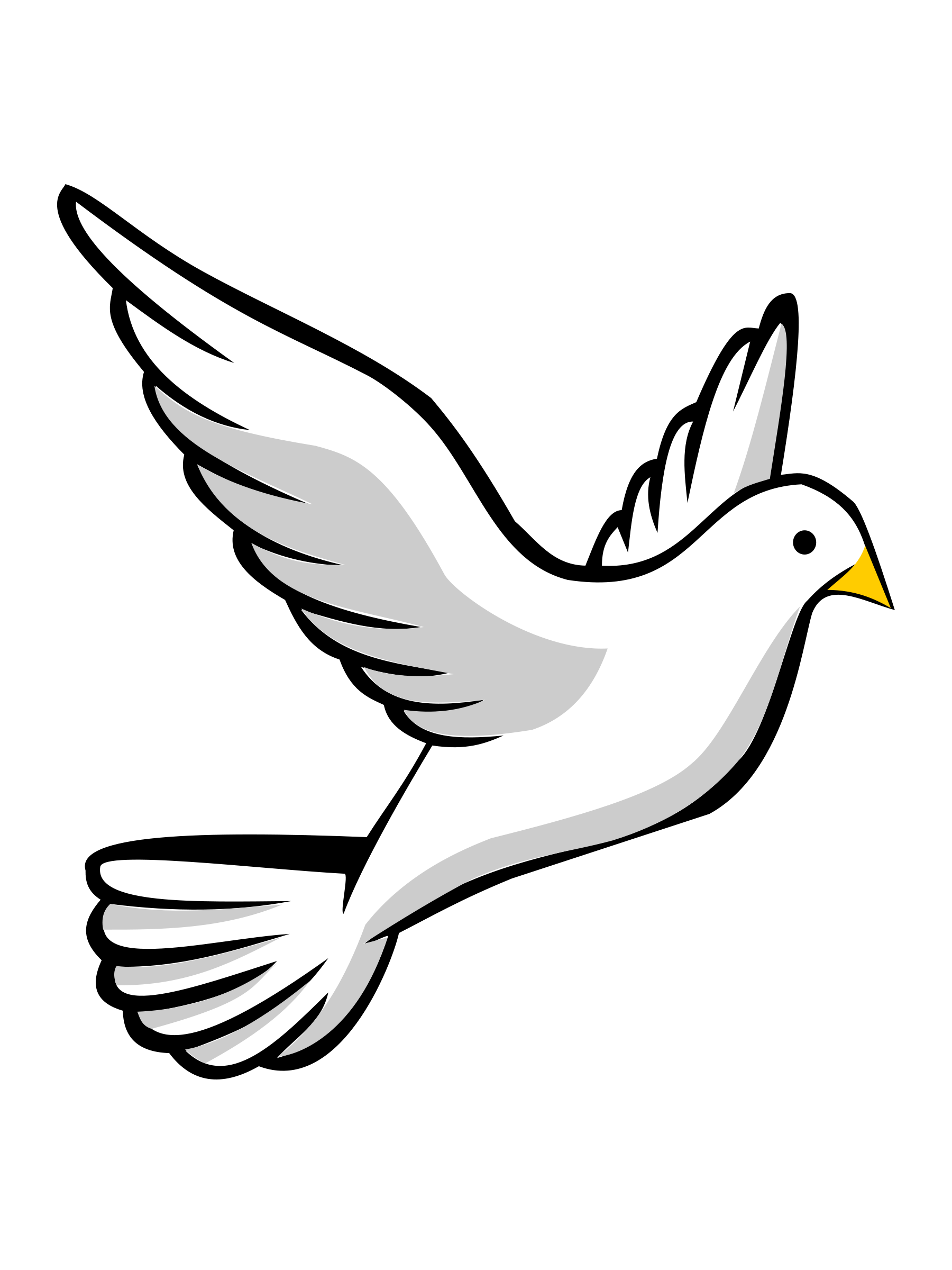free dove clipart black and white - photo #35