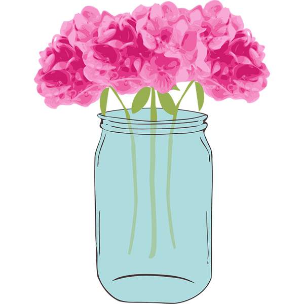 Collection 97+ Images mason jar with flowers clipart free Sharp