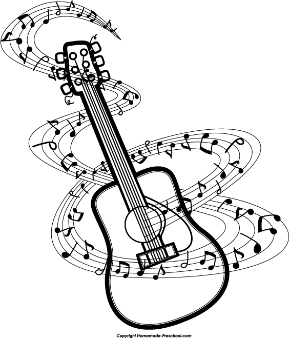 free black and white music clipart - photo #33
