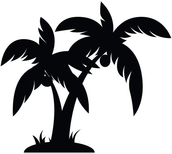 free black and white palm tree clip art - photo #22