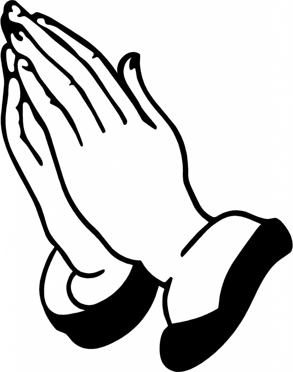 free clipart praying hands black and white - photo #26