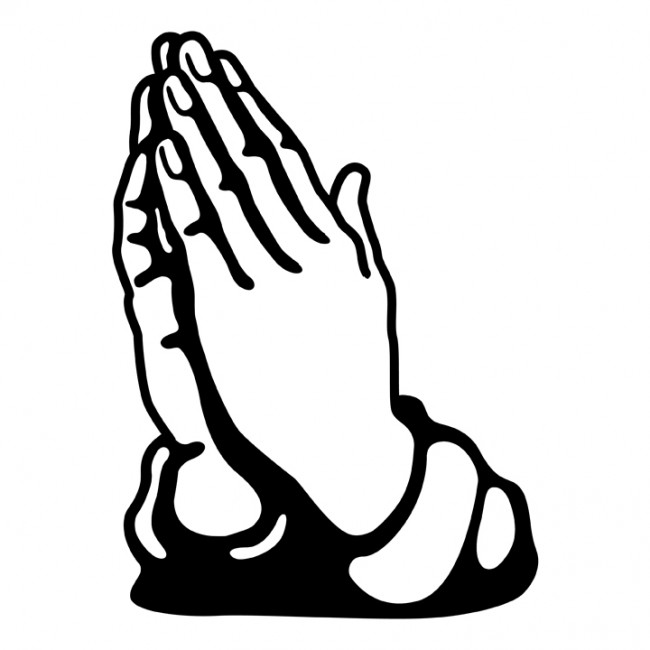 free clipart praying hands black and white - photo #10