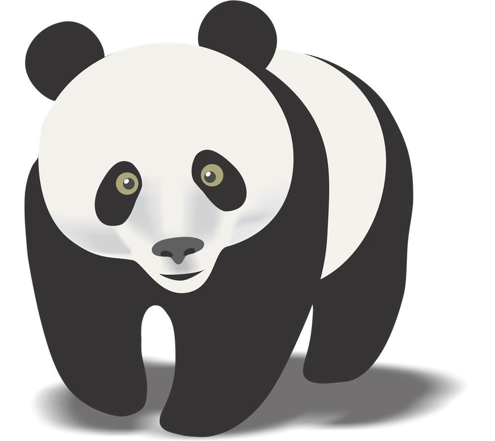 panda clipart black and white - photo #27