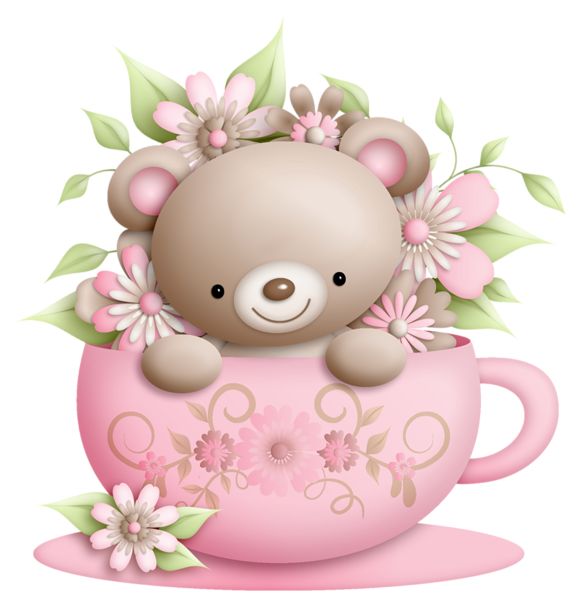 teddy bear with flowers clipart - photo #4