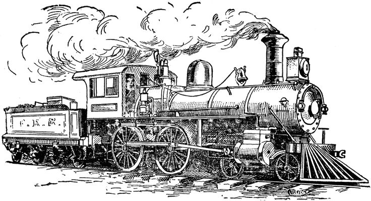 steam train clipart black and white - photo #26