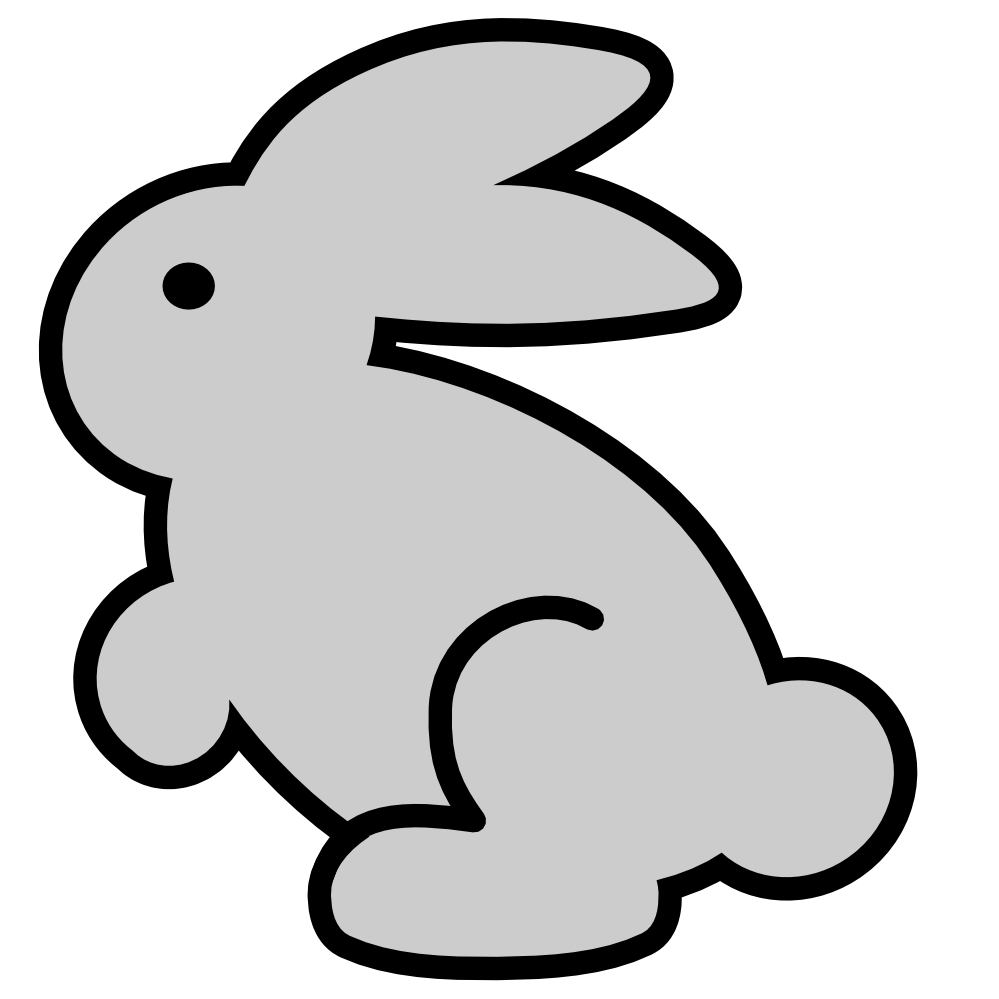 free rabbit clipart black white - photo #28