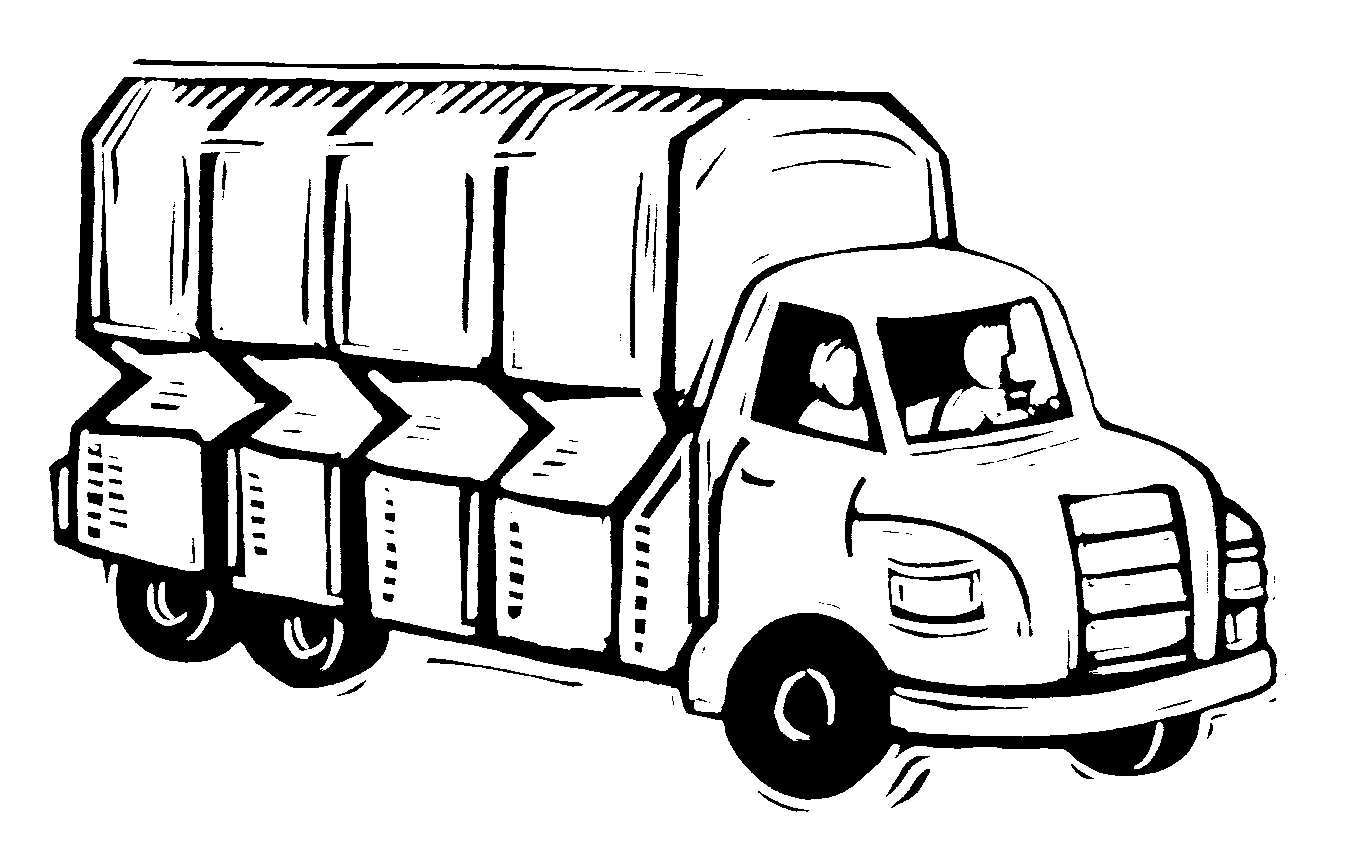 free black and white truck clipart - photo #6