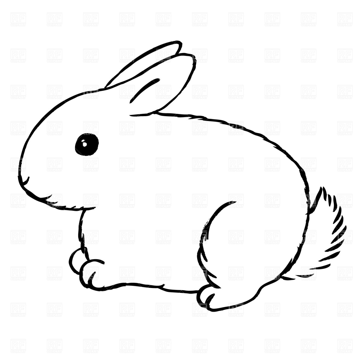 free rabbit clipart black and white - photo #3