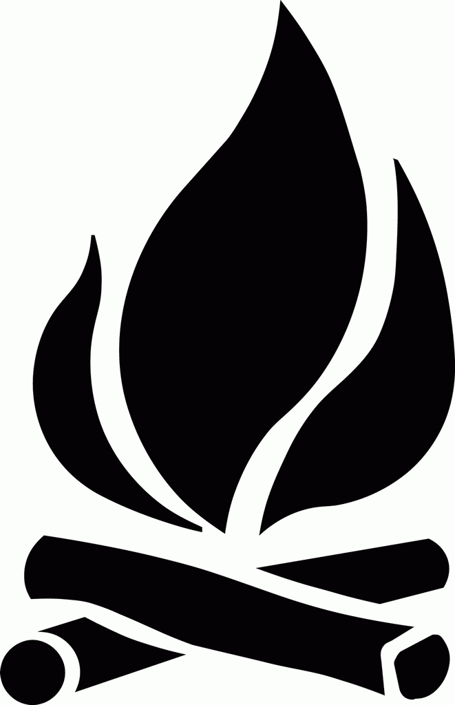 clipart fire black and white - photo #41