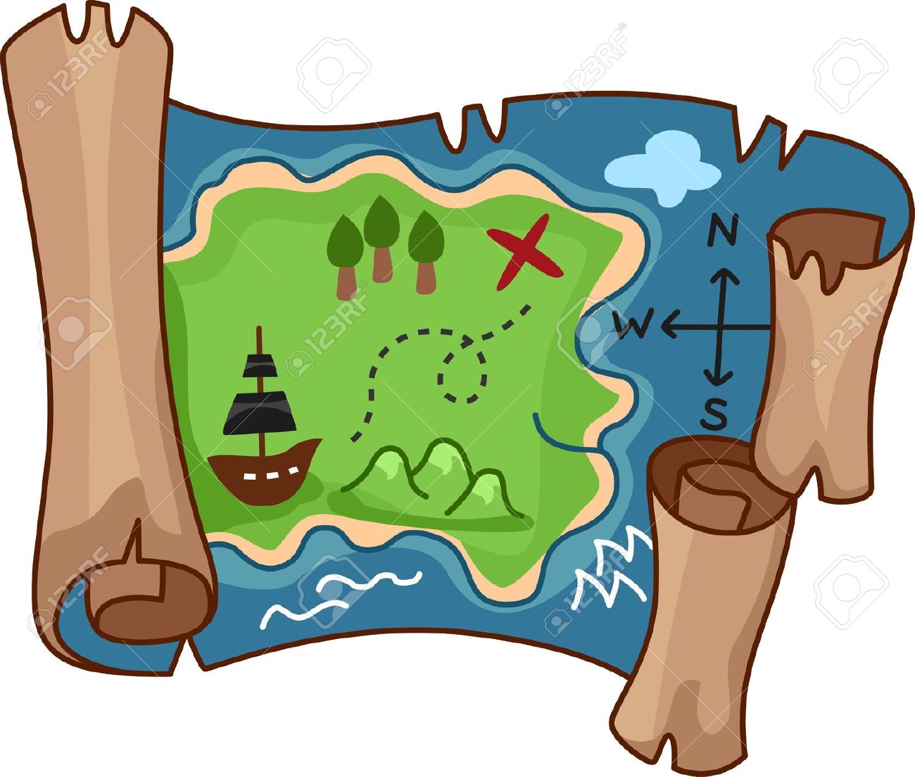 clipart treasure map - photo #20