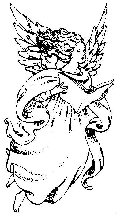 free black and white clipart of angels - photo #26