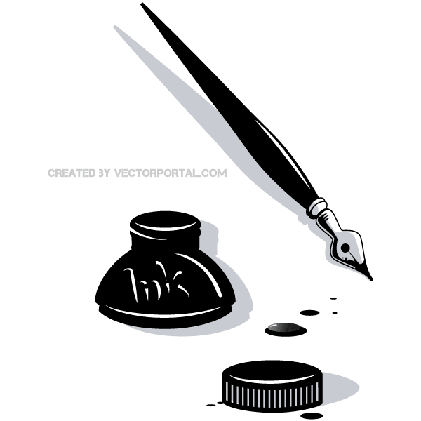 free clip art quill pen and ink - photo #23