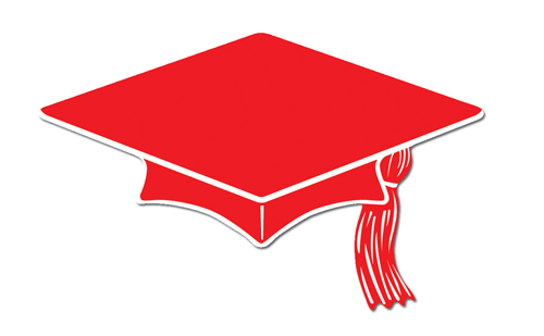 free red graduation cap clipart - photo #3