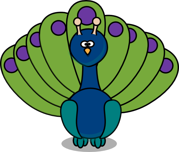 free black and white peacock clipart - photo #13