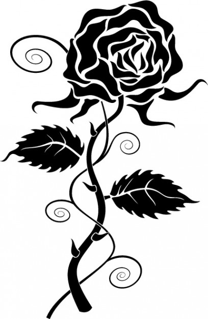 free rose clipart black and white - photo #36