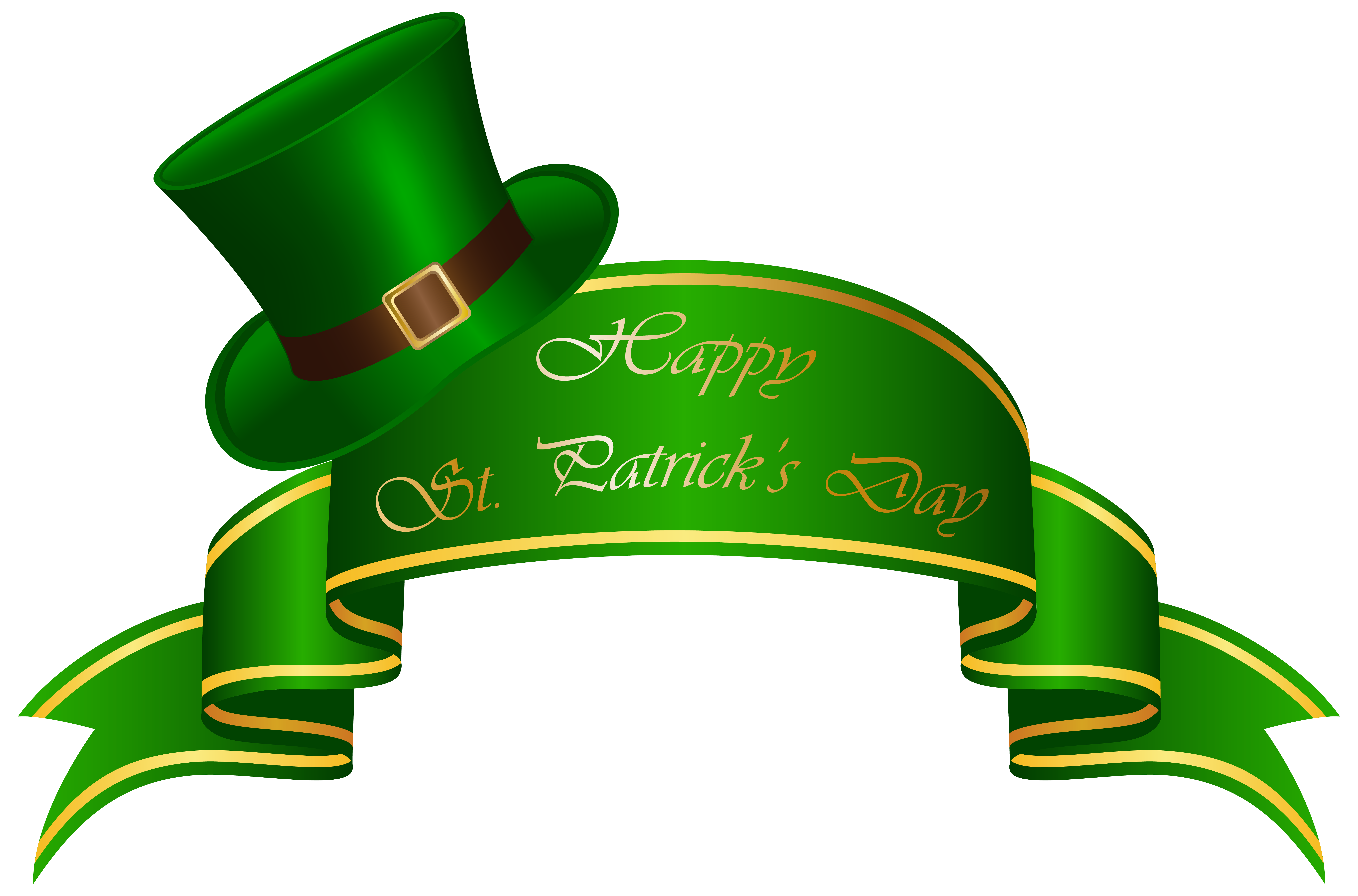 St Patricks Day Banner And Hat Transparent Clip Art Image Clipartix