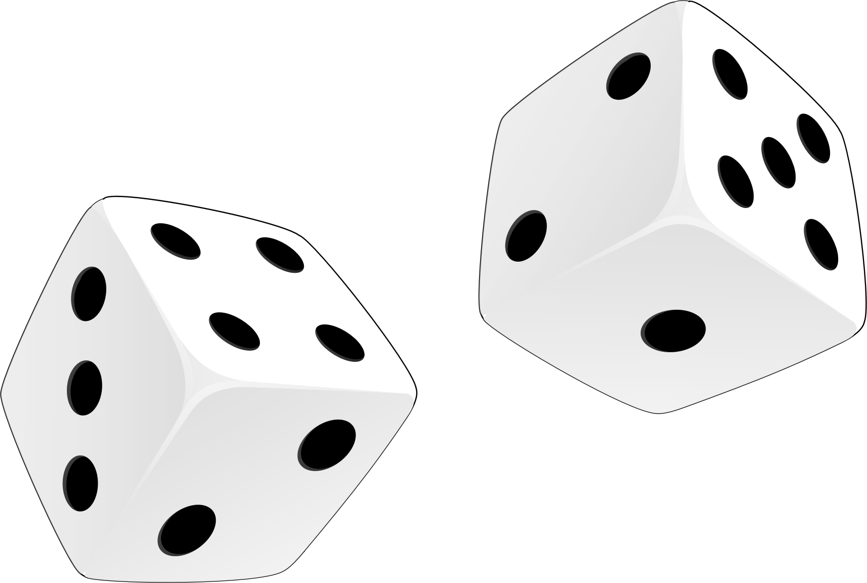 clip art black and white dice - photo #14