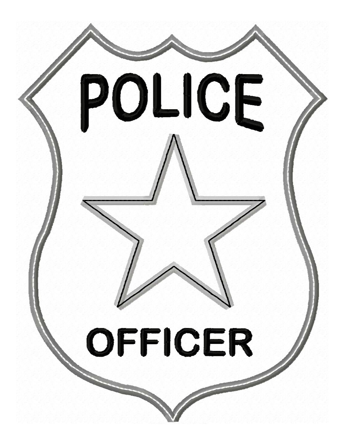 Police Badge Badge Officer Outline Clipart Kid Clipartix