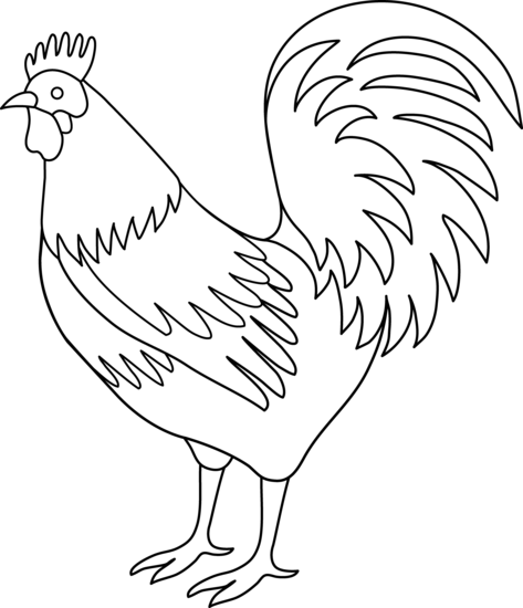 black and white rooster clipart - photo #44