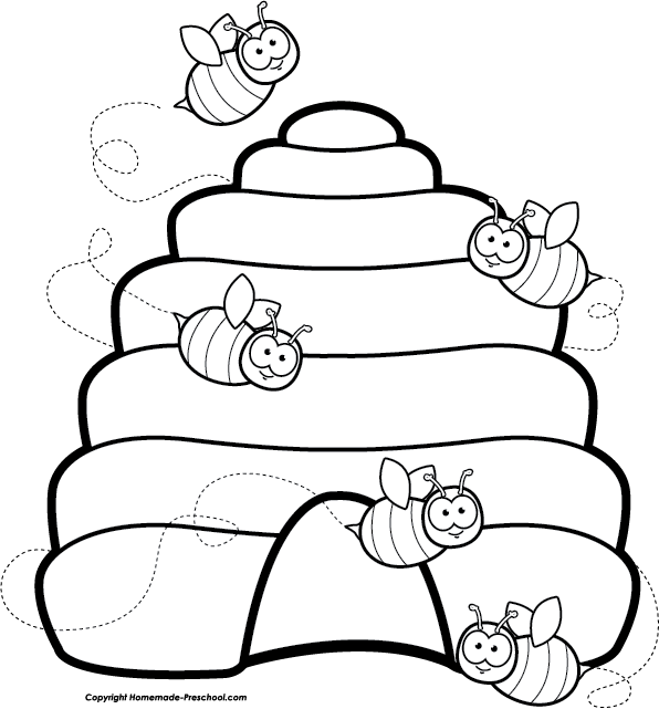 free bee clipart black and white - photo #22