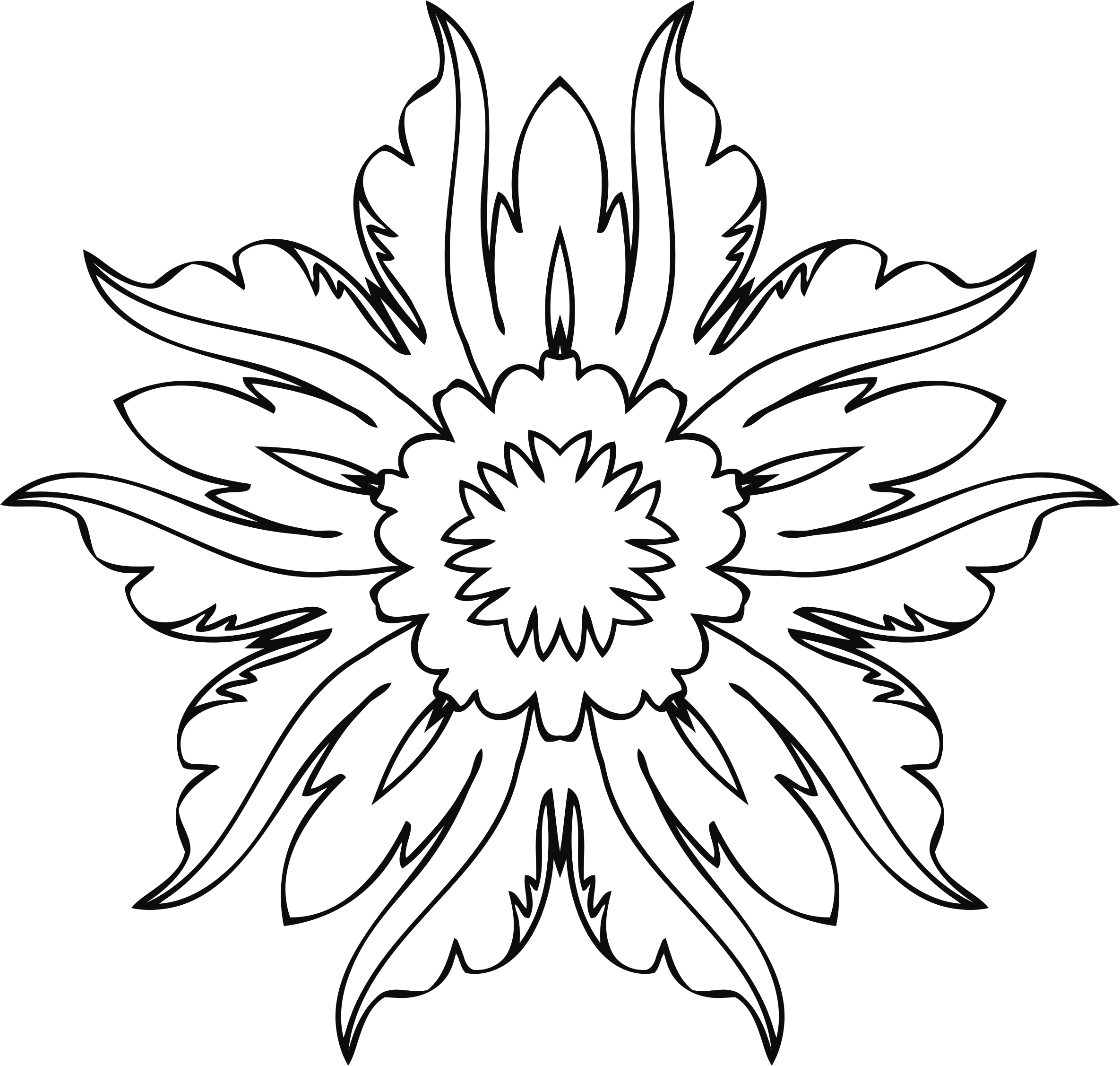 Clipart flower line art - Clipartix