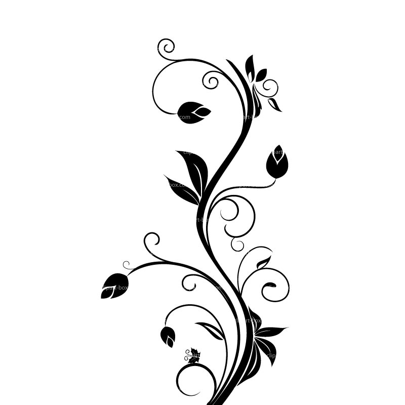 Floral black and white flower border clipart free - Clipartix