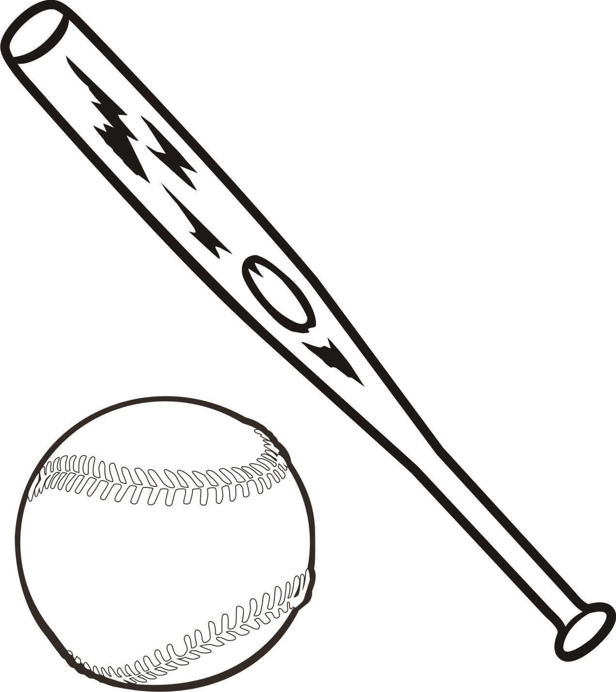 free crossed baseball bats clipart - photo #43