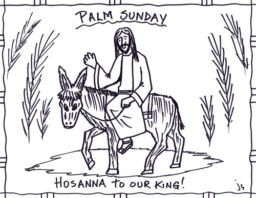 palm sunday coloring pages religious free - photo #43