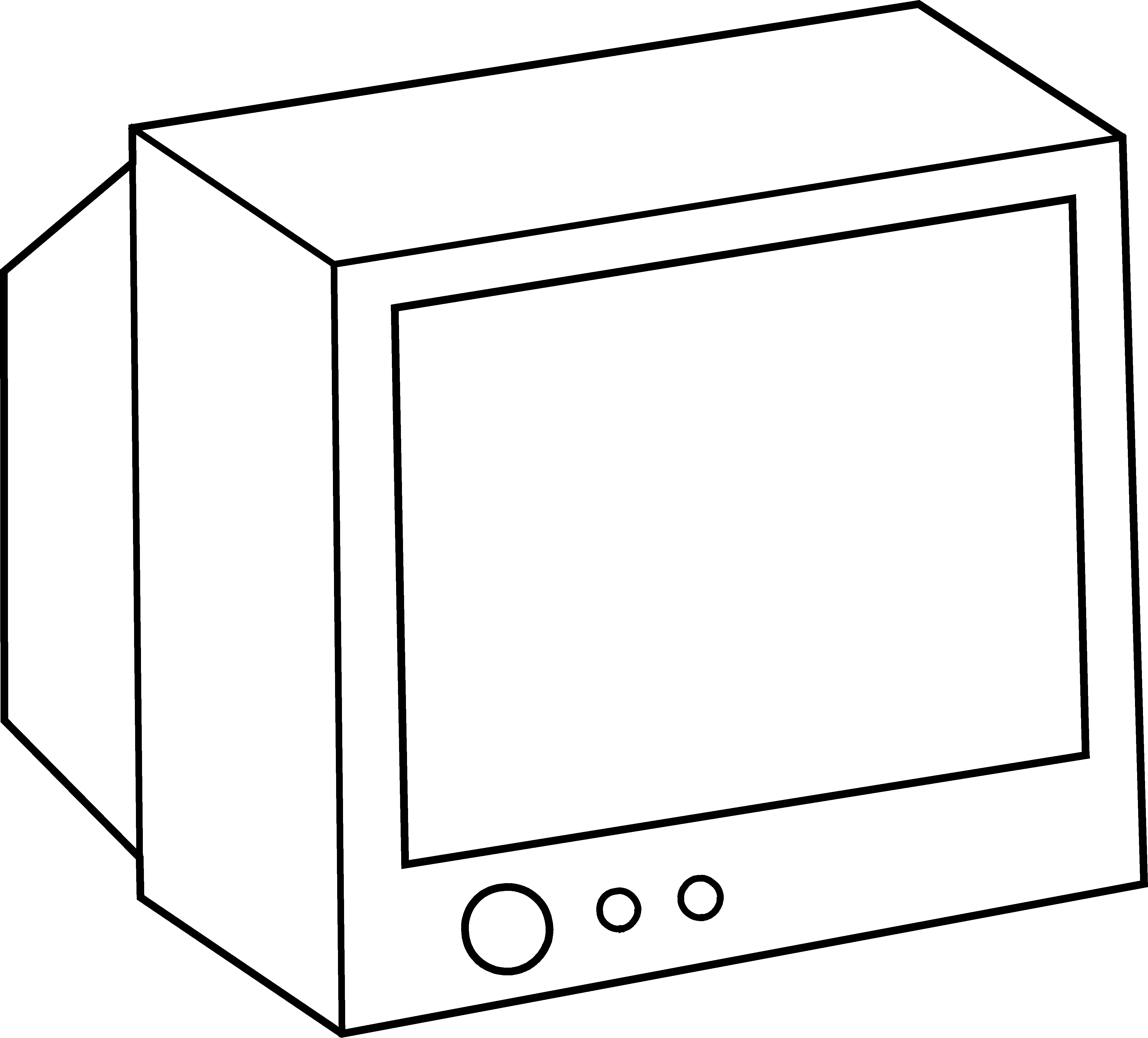 Simple Television Coloring Page Free Clip Art Clipartix