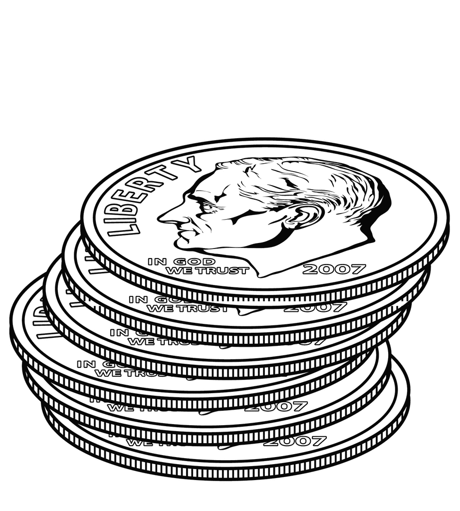 free black and white penny clip art - photo #12