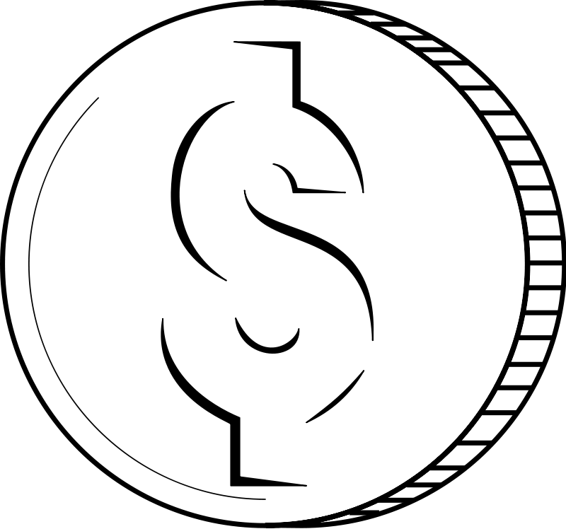 free black and white penny clip art - photo #8