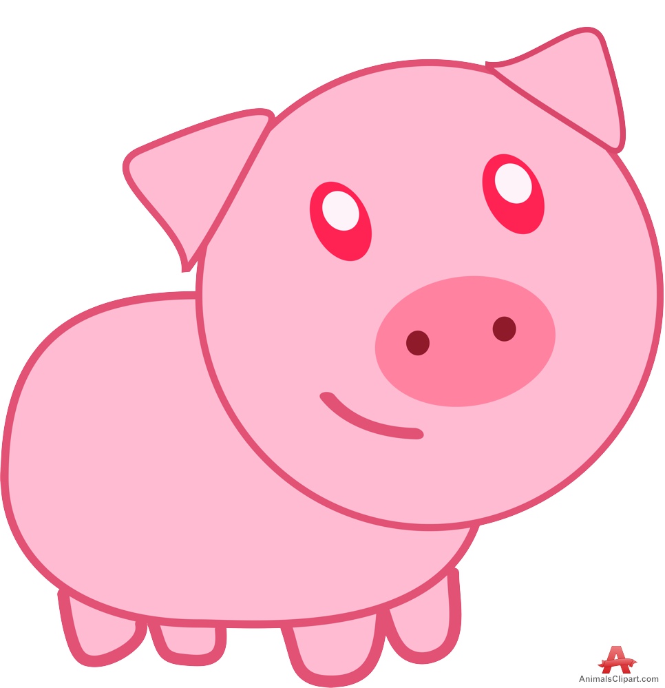free black and white pig clipart - photo #15