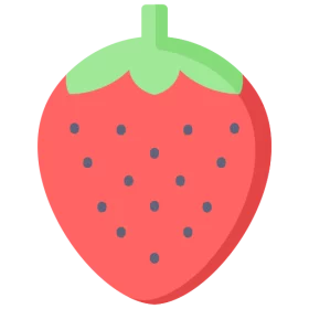 Sweet Summer Strawberry Clipart - Vibrant Red Fruit with Blue Seeds and Green Top