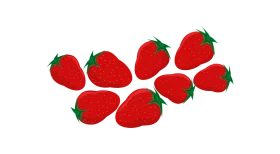 Vibrant Red Strawberry Collection Clipart Illustrations on White Background