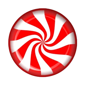 Classic Red and White Swirled Peppermint Candy Circle with Glossy Spiral Pattern