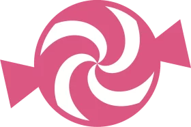 Sweet Pink Candy Swirl Logo with Geometric Wrapper Elements Design Clipart