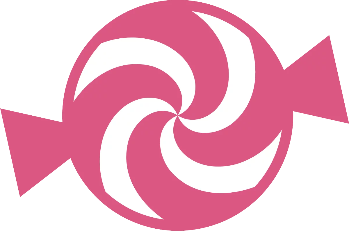 Sweet Pink Candy Swirl Logo with Geometric Wrapper Elements Design Clipart