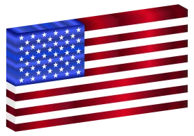 3D American Flag Clipart with Red, White, and Blue Patriotic Design