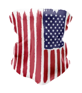 American Flag Neck Gaiter Face Covering with Artistic Brush Stroke Design