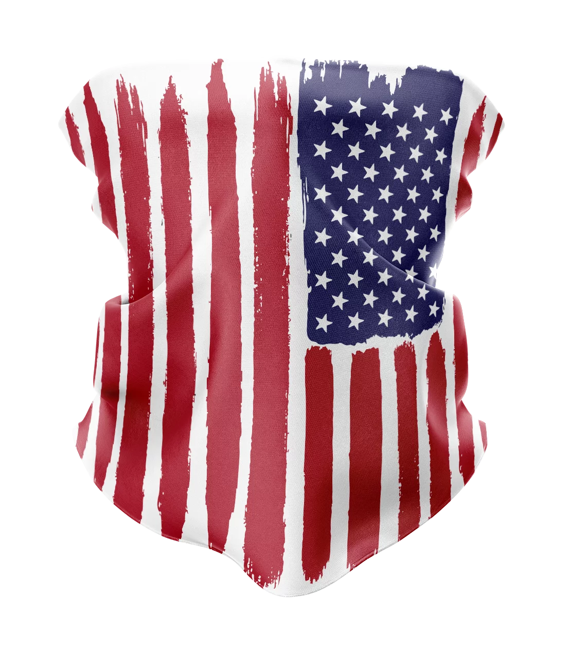 American Flag Neck Gaiter Face Covering with Artistic Brush Stroke Design