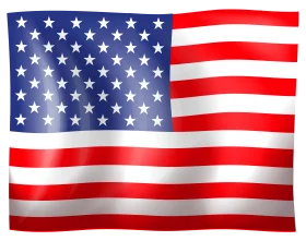 American Flag Waving in the Wind: Patriotic Symbol of the United States