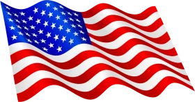 American Flag Waving in the Wind: Patriotic Symbol of United States of America Clipart